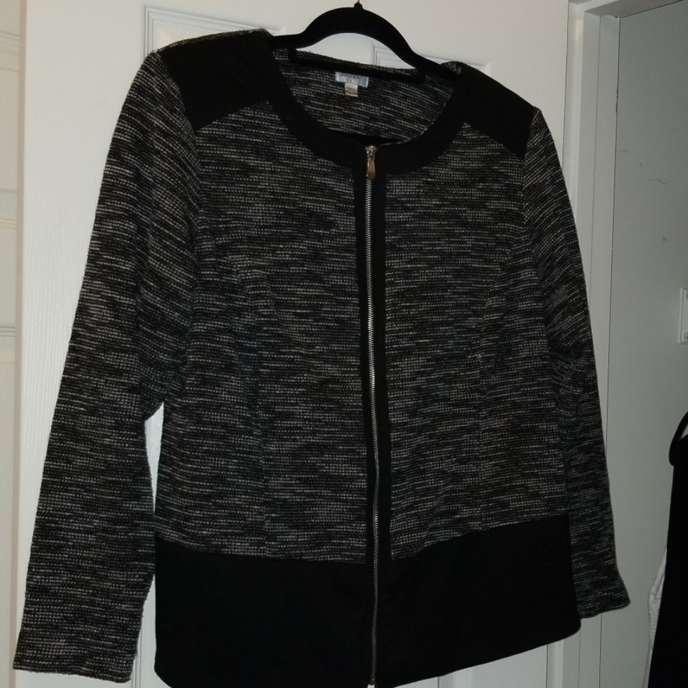 Black/White Blended Lightweight Blazer